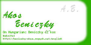 akos beniczky business card